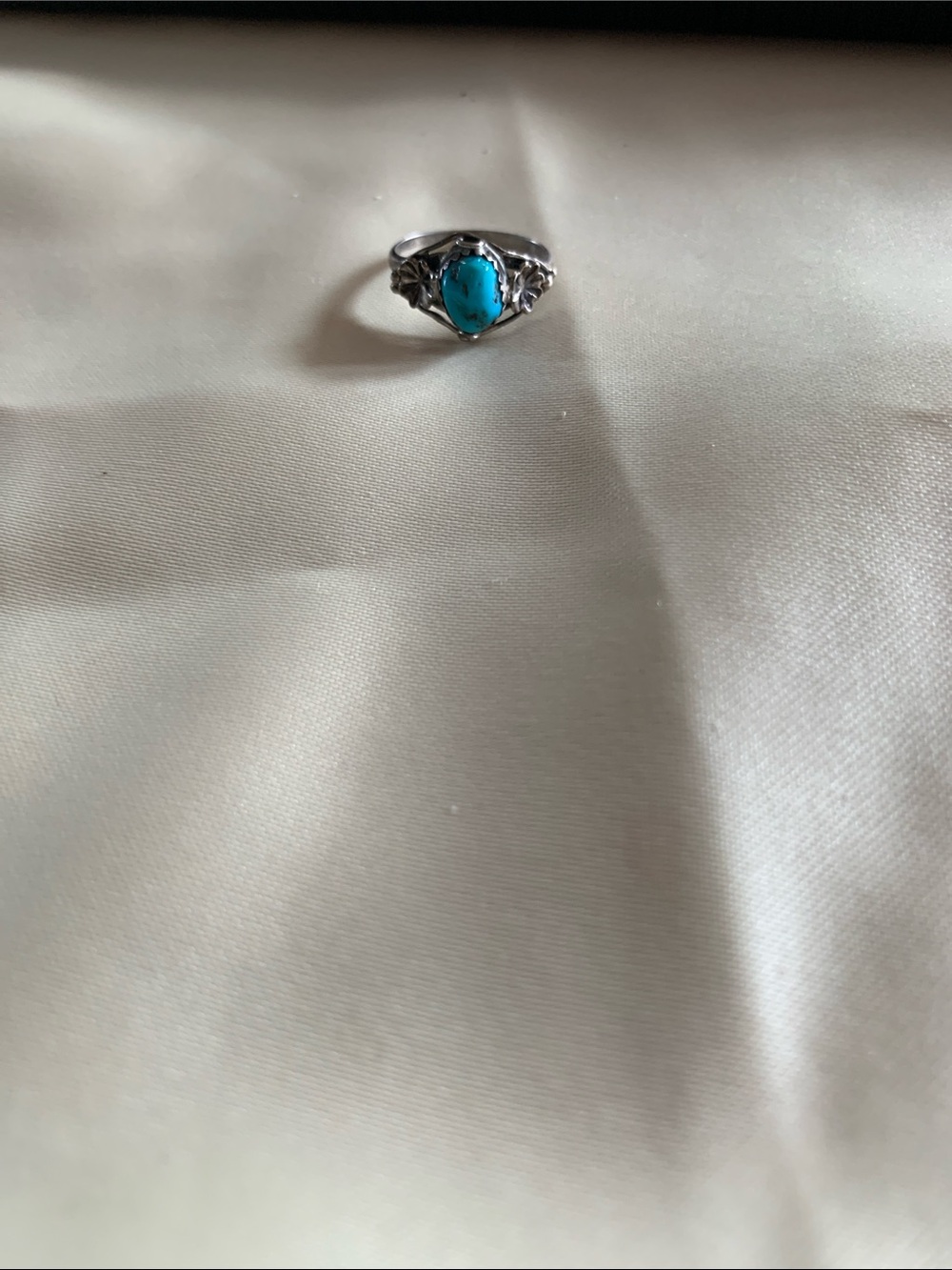 Turquoise Teardrop Sterling-Style Women's Ring - Blue Stone